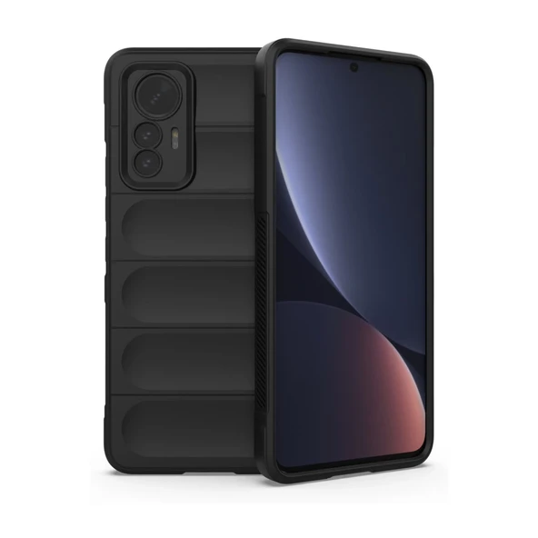 Xiaomi Mi 12 Lite Uyumlu Kılıf Optimum Silikon - Siyah ürün görseli 1