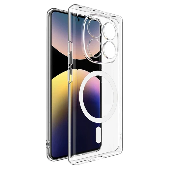 Xiaomi Redmi Note 14 Pro 4g Uyumlu Combo Sert Şeffaf Magsafe Kapak - Şeffaf ürün görseli 1