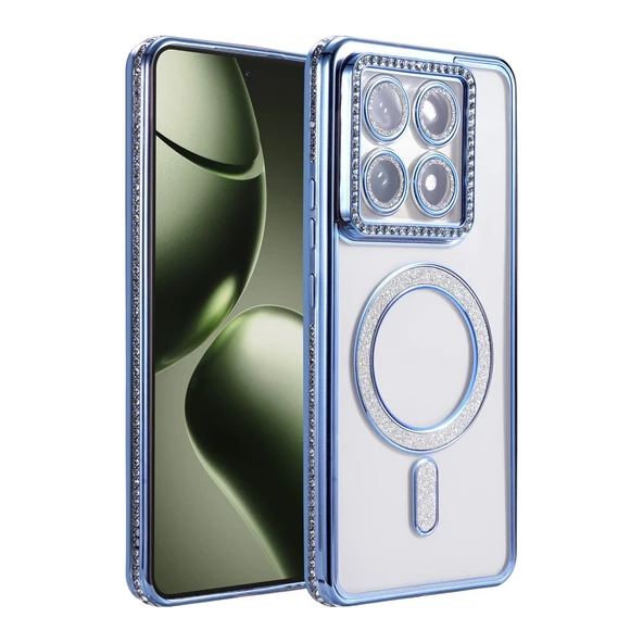 Xiaomi Mi 14t Pro Uyumlu Joke Simli Magneticsafe Kılıf - Mavi ürün görseli 1