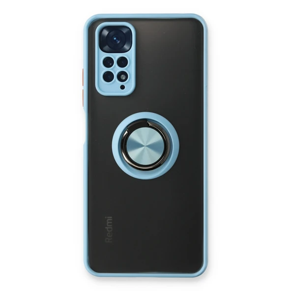 Xiaomi Redmi Note 11 Uyumlu Kılıf Montreal Yüzüklü Silikon Kapak - Buz Mavi ürün görseli 1