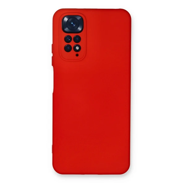 Xiaomi Redmi Note 11 Uyumlu Kılıf Nano İçi Kadife Silikon - Kırmızı ürün görseli 1