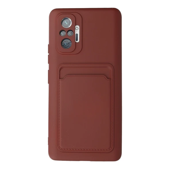 Xiaomi Redmi Note 10 Pro Uyumlu Kılıf Kelvin Kartvizitli Silikon - Bordo ürün görseli 1
