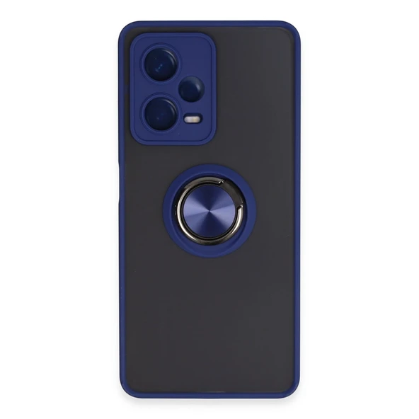 Xiaomi Redmi Note 12 5g Uyumlu Kılıf Montreal Yüzüklü Silikon Kapak - Lacivert ürün görseli 1