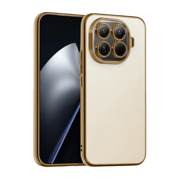 Xiaomi Mi 15t Pro Uyumlu Kamera Korumalı Lensli Silikon - Gold ürün görseli 1