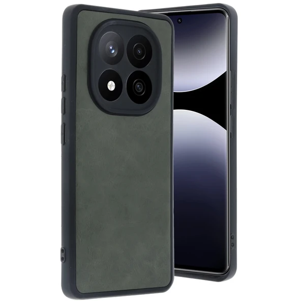 Xiaomi Redmi Note 14 Pro 5g Uyumlu Kılıf Aras Deri Kapak - Koyu Yeşil ürün görseli 1