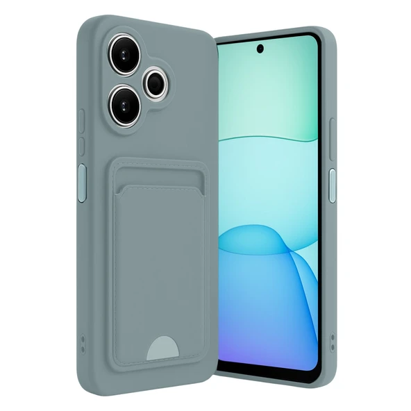 Xiaomi Redmi 13 4g Uyumlu Kılıf Kelvin Kartvizitli Silikon - Açık Yeşil ürün görseli 1