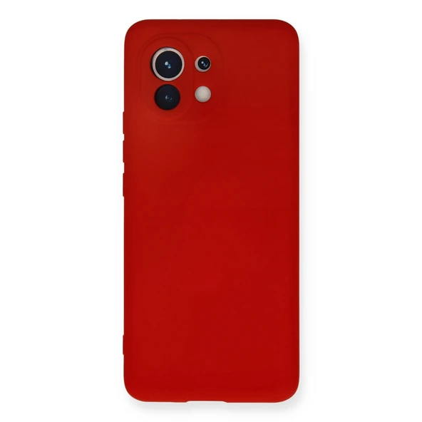 Xiaomi Mi 11 Uyumlu Kılıf Nano İçi Kadife Silikon - Kırmızı ürün görseli 1