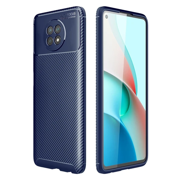 Xiaomi Redmi Note 9 5g Uyumlu Kılıf Auto Focus Karbon Kapak - Lacivert ürün görseli 1