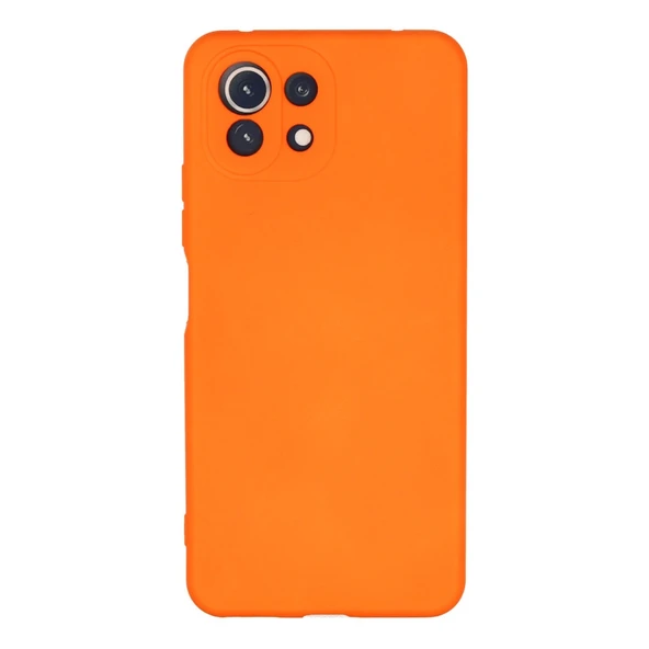Xiaomi Mi 11 Lite Kılıf Nano İçi Kadife Silikon - Turuncu ürün görseli 1
