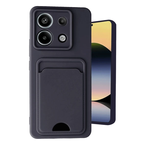 Xiaomi Redmi Note 13 Pro 5g Uyumlu Kılıf Kelvin Kartvizitli Silikon - Siyah ürün görseli 1