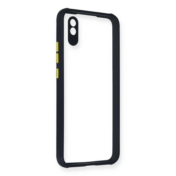 Xiaomi Redmi 9a Uyumlu Kılıf Miami Şeffaf Silikon - Lacivert ürün görseli 1