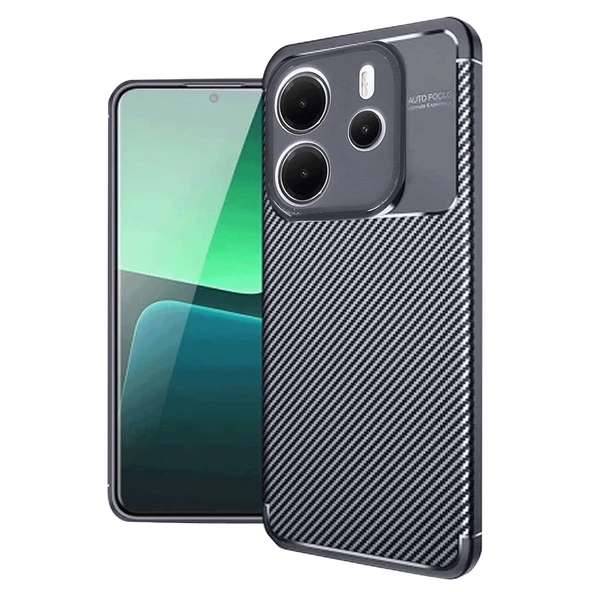 Xiaomi Redmi Note 14 4g Uyumlu Kılıf Auto Focus Karbon Kapak - Lacivert ürün görseli 1