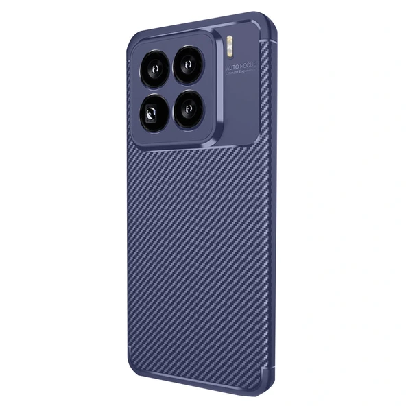 Xiaomi Mi 15 Pro Uyumlu Kılıf Auto Focus Karbon Kapak - Lacivert ürün görseli 1