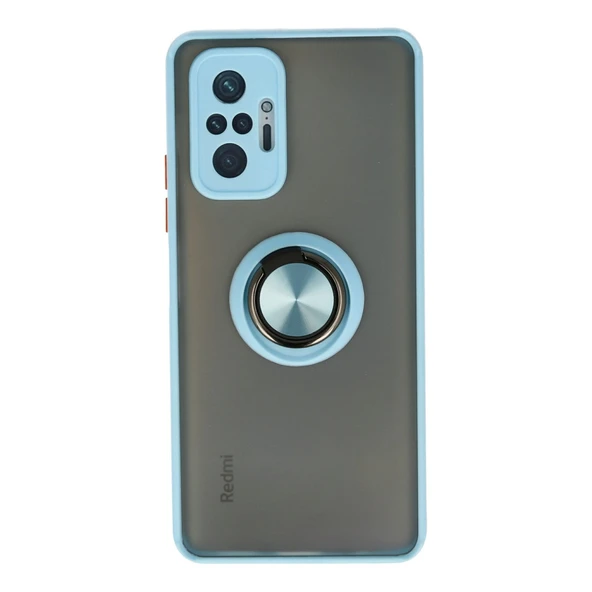Xiaomi Redmi Note 10 Pro Uyumlu Kılıf Montreal Yüzüklü Silikon Kapak - Buz Mavi ürün görseli 1