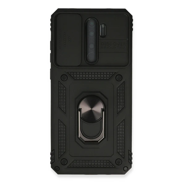 Xiaomi Redmi Note 8 Pro Uyumlu Kılıf Pars Lens Yüzüklü Silikon - Siyah ürün görseli 1
