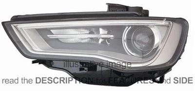 Audi A3 2013-2016 Ön Far Elektrikli Motorlu Siyah Ledli Xenon Tip Sol (Oem No: 8V0941043C) ürün görseli 1