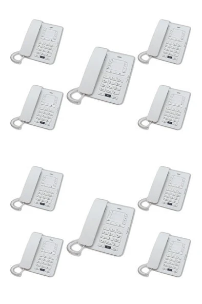 Karel TM142 Ekransız Analog Masaüstü Telefon  10'lu Set Beyaz | Santral Uyumlu Ofis Telefonu, Handsfree, Toplu Telefon Paketi ürün görseli 1