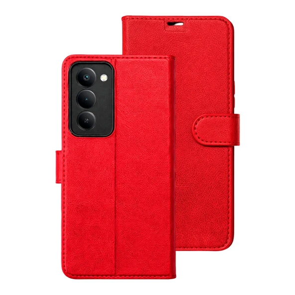 Xiaomi Redmi 15 5g Uyumlu Trend S Plus Kapaklı Kılıf - Kırmızı ürün görseli 1