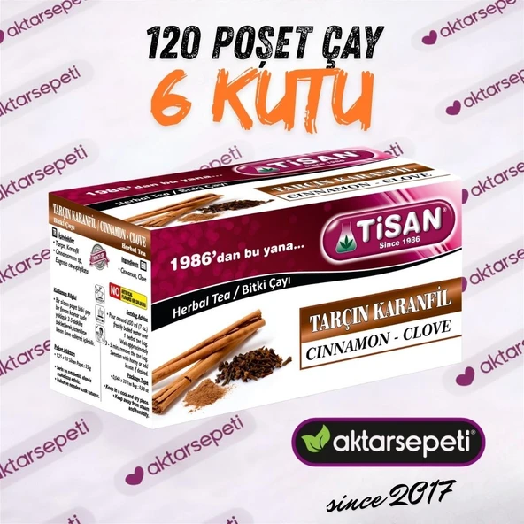 Tisan Tarçın Karanfil Çayı 6 Kutu 120 Poşet Çay ürün görseli 1