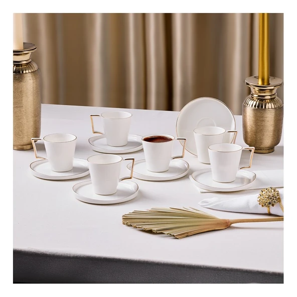 Aryıldız Claire Gold 12 Parça 6 Kişilik Kahve Fincan Takımı 90 ml 153AR265406 ürün görseli 1