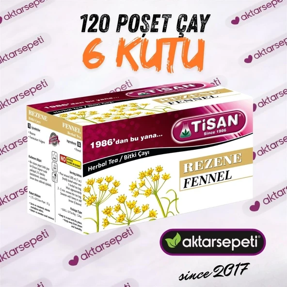 Tisan Rezene Çayı 6 Kutu 120 Poşet Çay ürün görseli 1