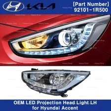Hyundai Accent Blue Ön Far Elektrikli Motorlu Ledlı Sol 2015- (Oem No:  921011R520) ürün görseli 1