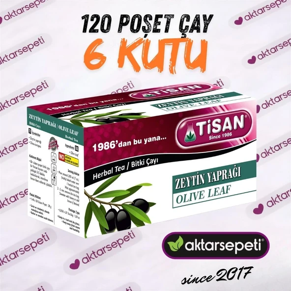 Tisan Zeytin Yaprağı Çayı 6 Kutu 120 Poşet Çay ürün görseli 1