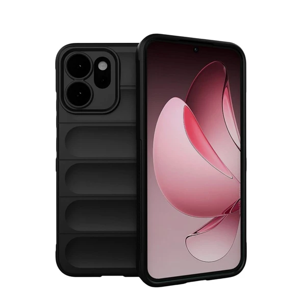Oppo Reno 14 Uyumlu Optimum Silikon - Siyah ürün görseli 1
