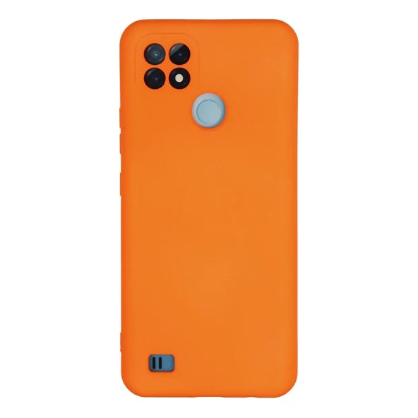 Realme C21 Uyumlu Kılıf Nano İçi Kadife Silikon - Turuncu ürün görseli 1