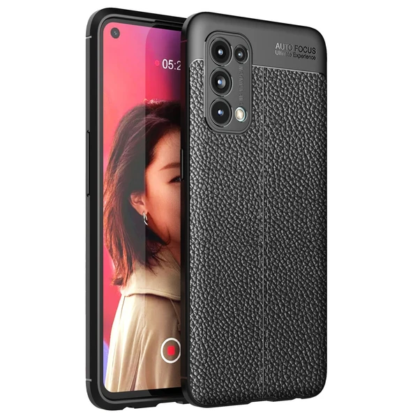 Oppo Reno 5 Uyumlu Kılıf Auto Focus Kapak - Siyah ürün görseli 1