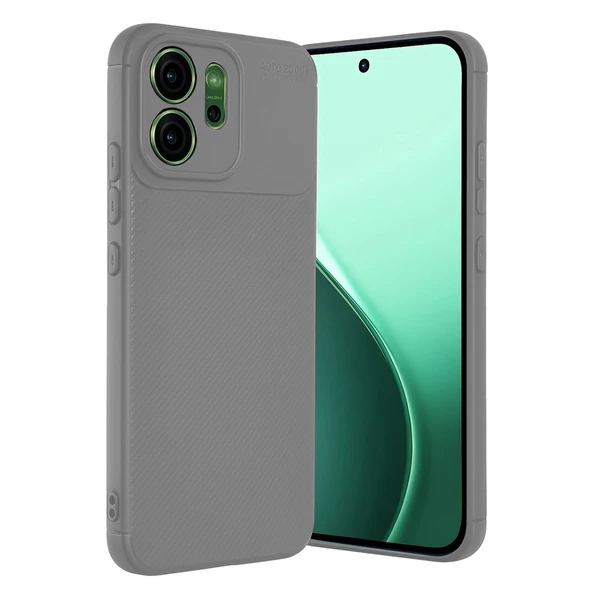Oppo Reno 14f Uyumlu Auto Focus Karbon Kapak - Gri ürün görseli 1