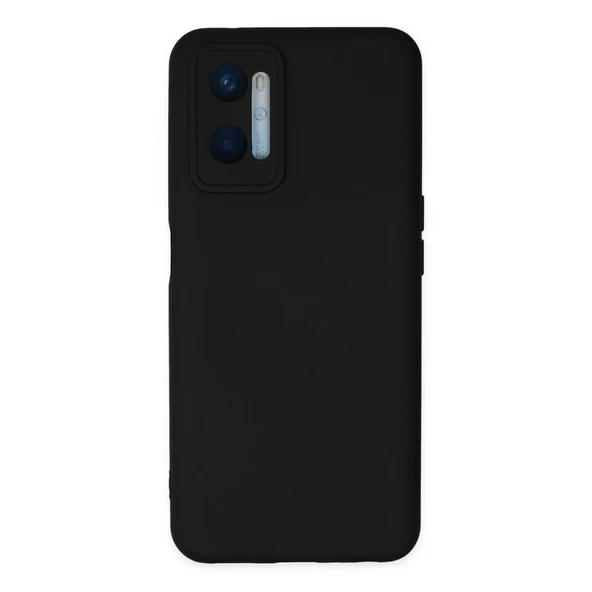 Oppo A96 Uyumlu Kılıf Nano İçi Kadife Silikon - Siyah ürün görseli 1