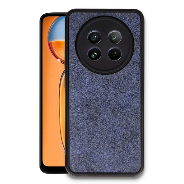 Realme 12 5g Uyumlu Kılıf Aras Deri Kapak - Lacivert ürün görseli 1