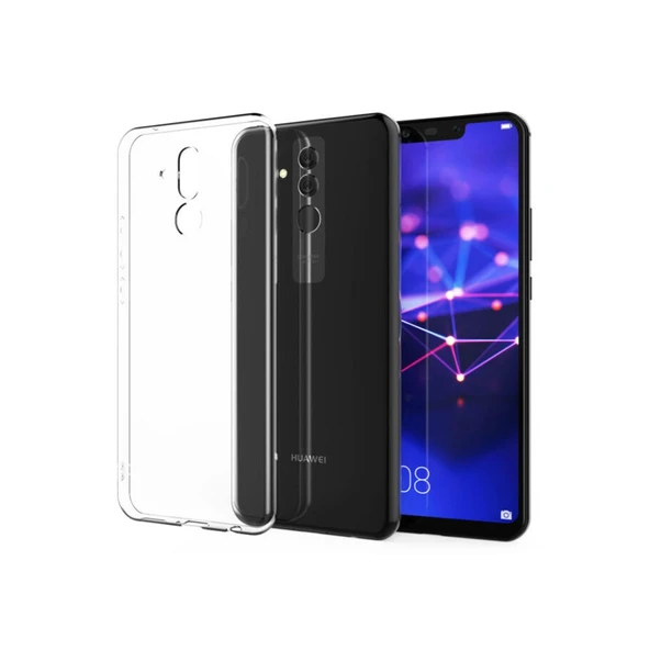 Huawei Mate 20 Lite Uyumlu Kılıf Lüx Şeffaf Silikon ürün görseli 1