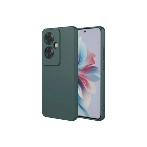 Oppo Reno 11f Uyumlu Kılıf First Silikon - Koyu Yeşil ürün görseli 1