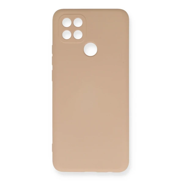 Oppo A15 Uyumlu Kılıf Nano İçi Kadife Silikon - Pudra ürün görseli 1