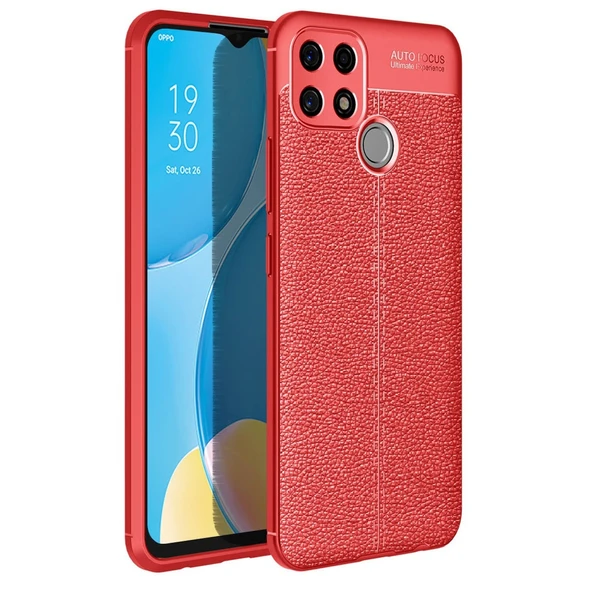Oppo A15 Uyumlu Kılıf Auto Focus Kapak - Kırmızı ürün görseli 1