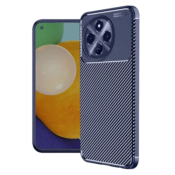 Tecno Spark 30 Pro Uyumlu Kılıf Auto Focus Karbon Kapak - Lacivert ürün görseli 1