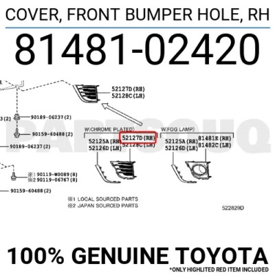 Toyota Corolla Ön Sis Lamba Kapağı Sağ 2013- (Oem No:  8148102420) ürün görseli 1