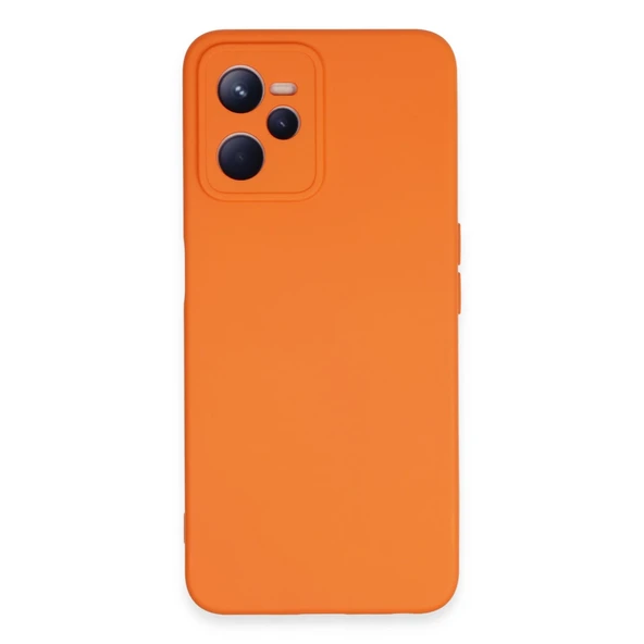 Realme C35 Uyumlu Kılıf Nano İçi Kadife Silikon - Turuncu ürün görseli 1