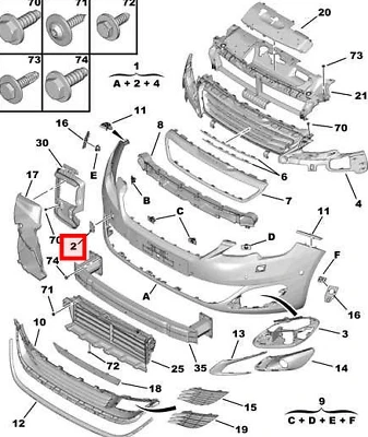 Peugeot 308 Ön Çeki Demiri Kapağı Astarlı 2013- (Oem No:  1610742980) ürün görseli 1