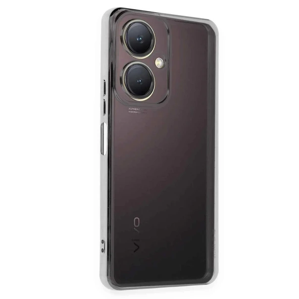 Vivo Y27 Uyumlu Kılıf Kamera Korumalı Lensli Silikon - Gümüş ürün görseli 1