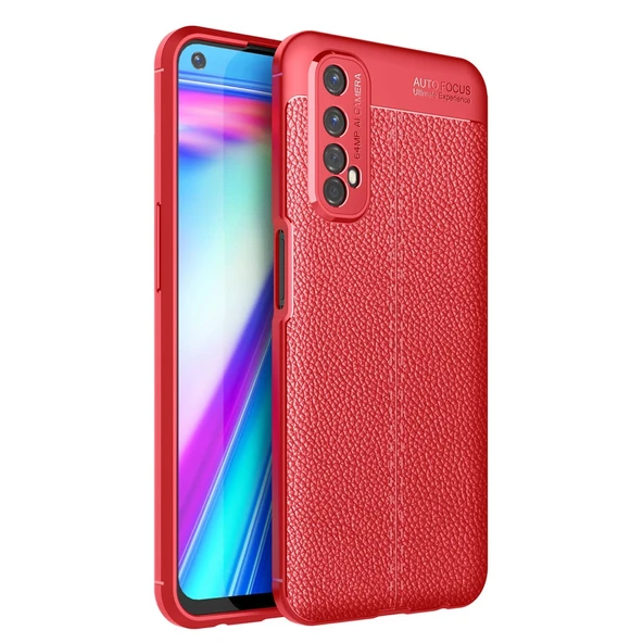 Realme 7 Uyumlu Kılıf Auto Focus Kapak - Kırmızı ürün görseli 1