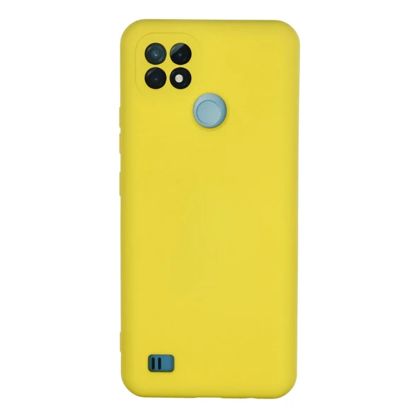 Realme C21 Uyumlu Kılıf Nano İçi Kadife Silikon - Sarı ürün görseli 1