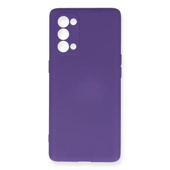 Oppo Reno 5 Pro Uyumlu Kılıf Nano İçi Kadife Silikon - Mor ürün görseli 1