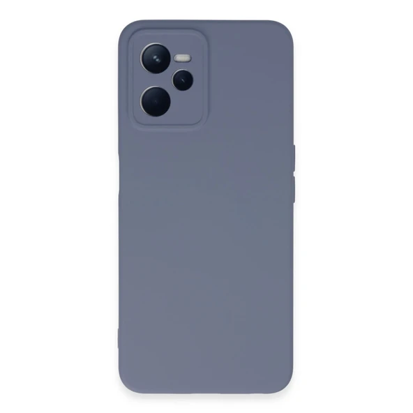 Realme C35 Uyumlu Kılıf Nano İçi Kadife Silikon - Gri ürün görseli 1