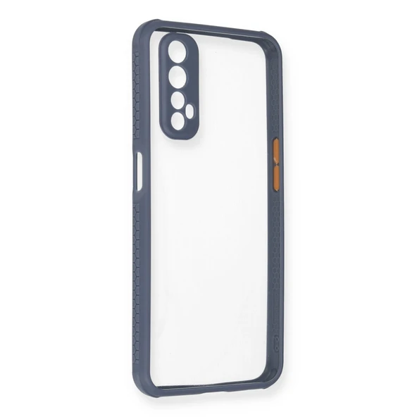 Realme 7 Uyumlu Kılıf Miami Şeffaf Silikon - Gri ürün görseli 1