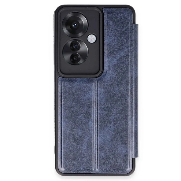 Oppo Reno 11f Uyumlu Kılıf Flip Cover - Lacivert ürün görseli 1