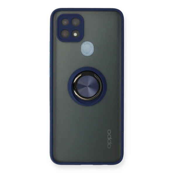 Oppo A15 Uyumlu Kılıf Montreal Yüzüklü Silikon Kapak - Lacivert ürün görseli 1