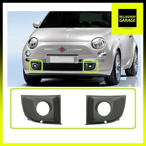Fiat 500 (2007 Yılında Çıkan Kasa) Ön Sis Lamba Kapağı Sisli Sağ (Oem No: 735455049) ürün görseli 1
